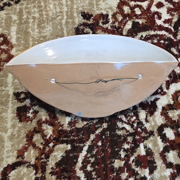 -SOLD- Vintage Italian Caltagirone Majolica Hanging Planter Wall Bowl Pottery - Picture 3 of 12